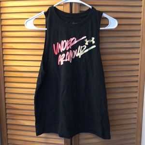 Sleeveless Black Under Armour Tank Top Small
